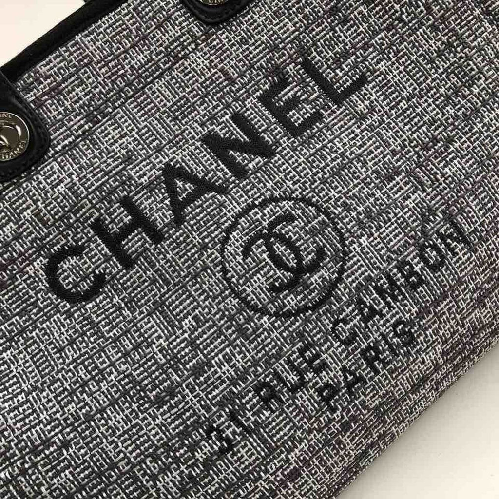 Chanel Deauville Tote Raffia Canvas Bag