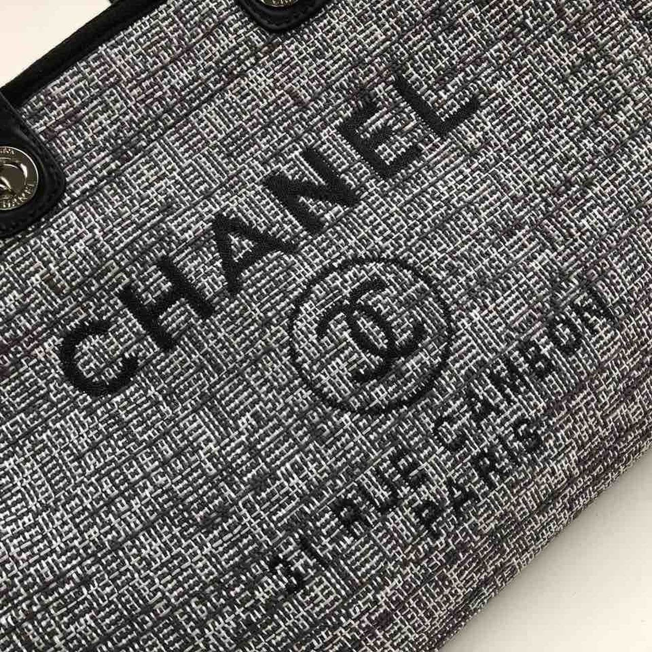 Chanel Deauville Tote Raffia Canvas Bag