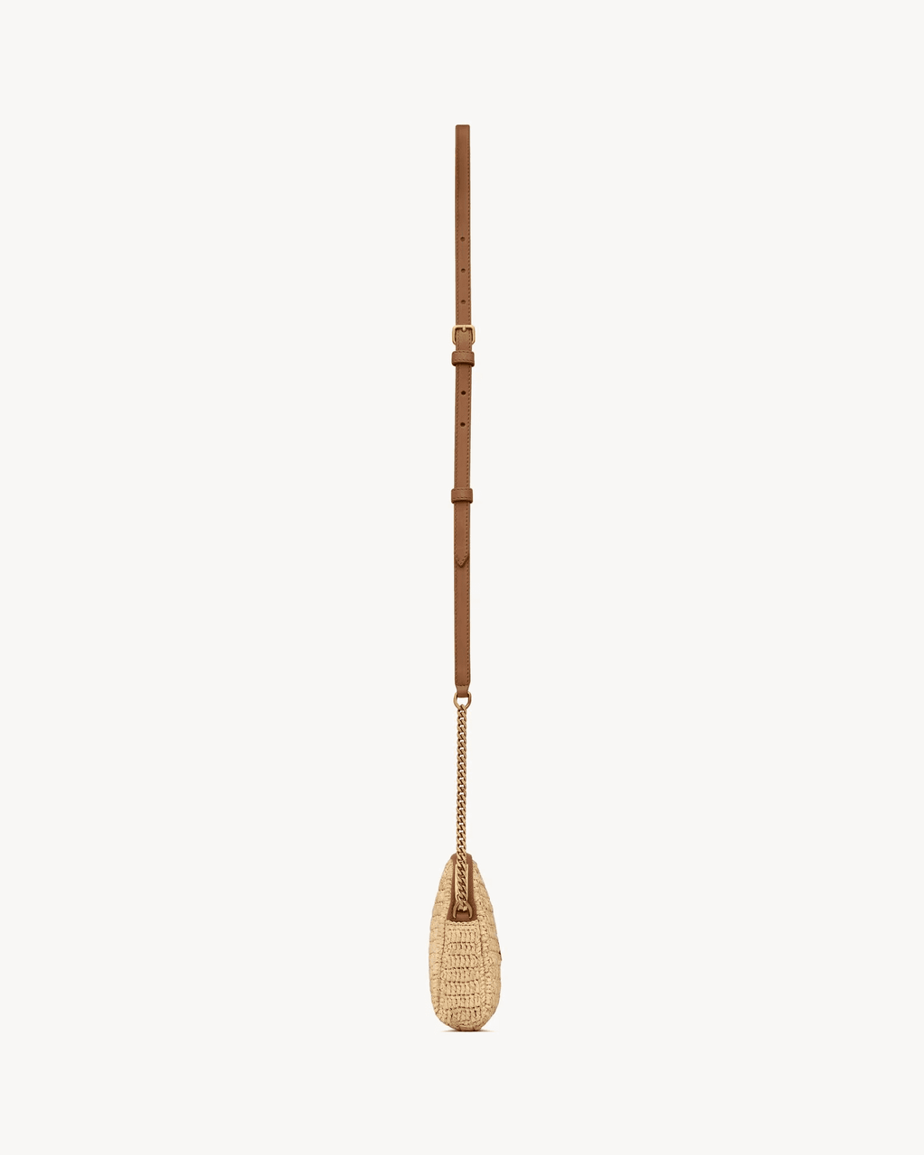 Saint Laurent gaby zipped pouch in raffia
