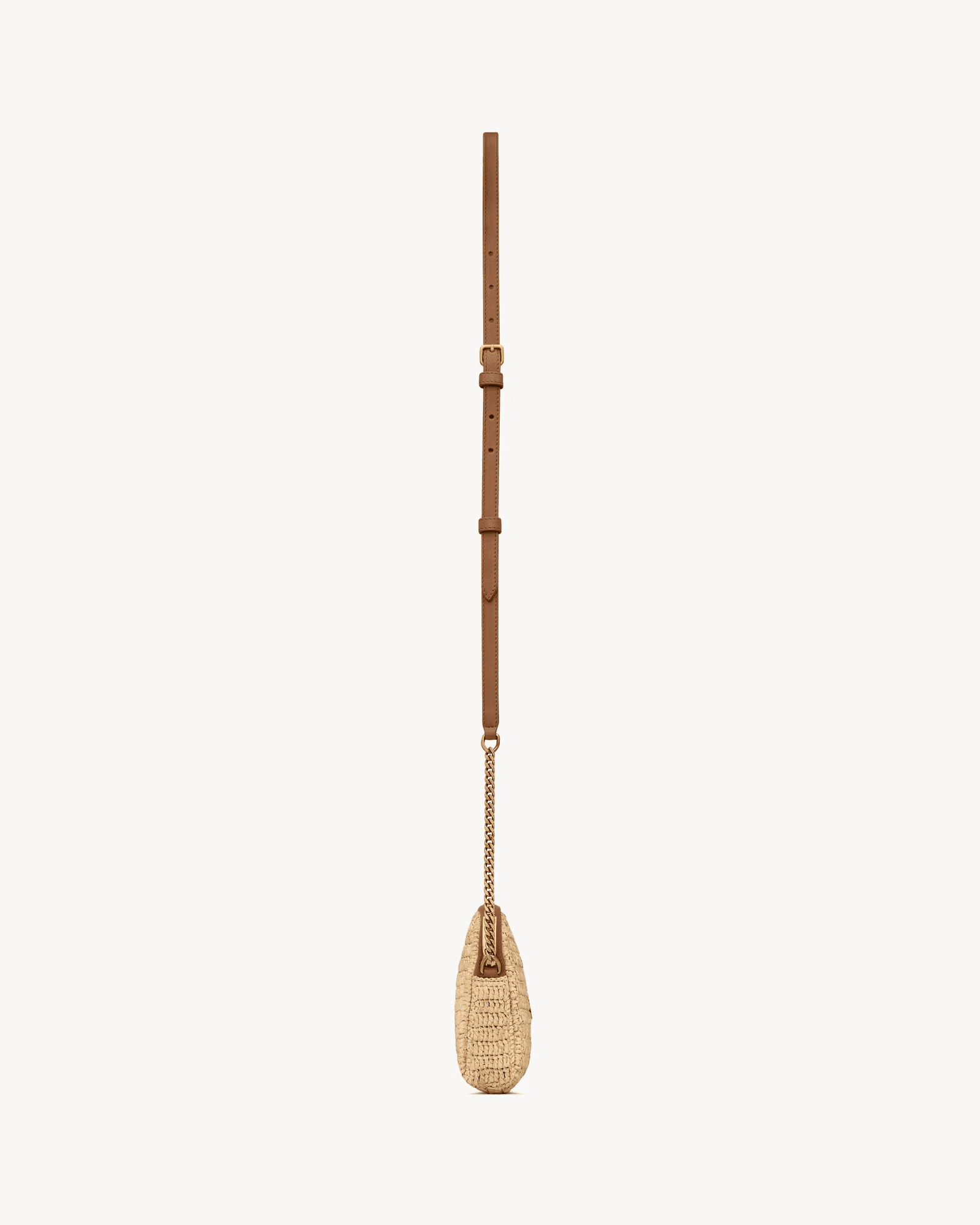 Saint Laurent gaby zipped pouch in raffia