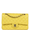 Chanel Medium Classic Double Flap Yellow Caviar Light Gold Hardware