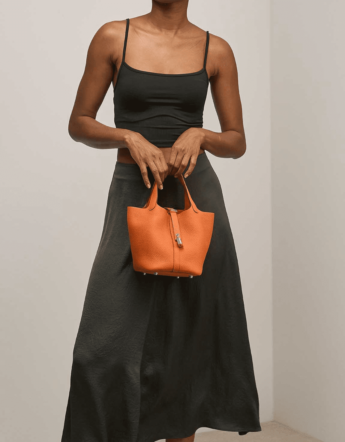 Hermès Picotin 18 Clémence Orange (silver hardware)