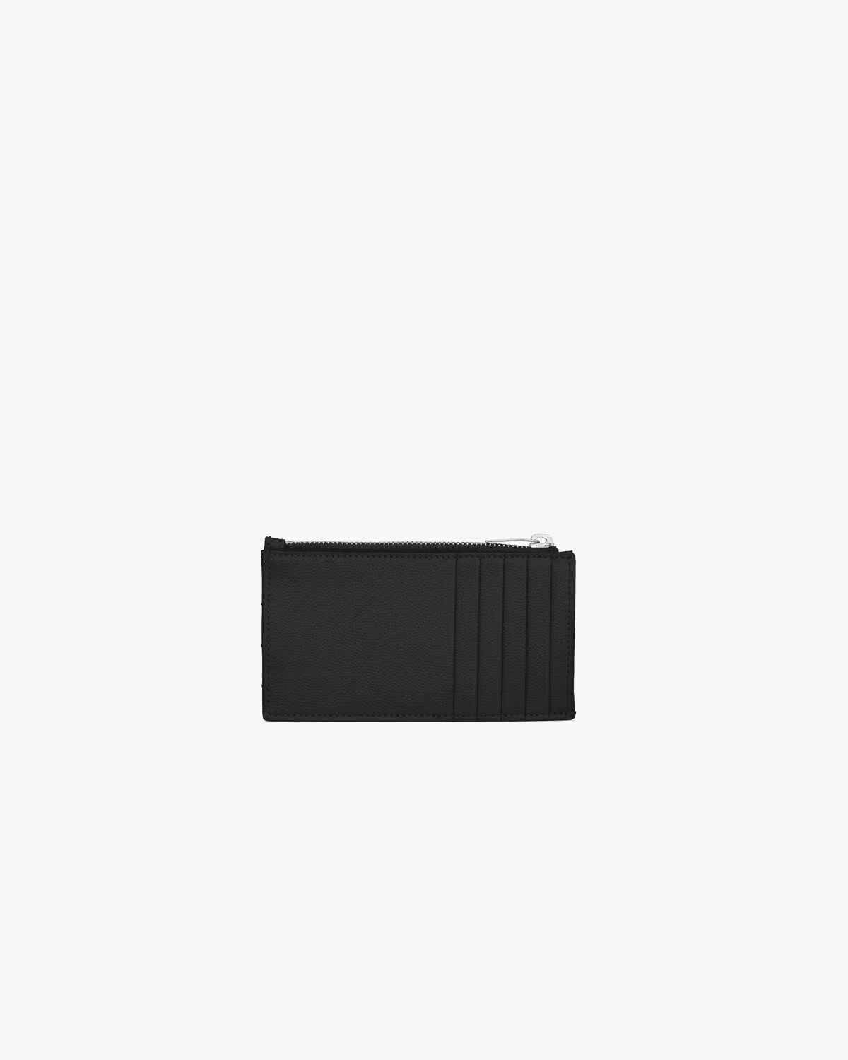 Saint Laurent Cassandre quilted fragments card case in grain de poudre leather