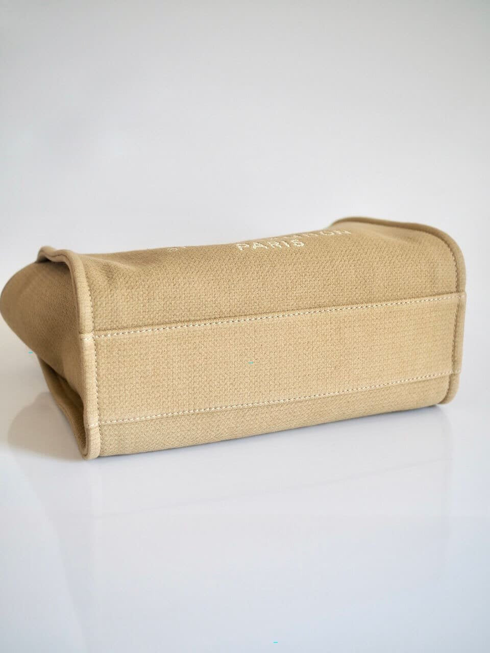 CHANEL Deauville Tote Small Beige Canvas