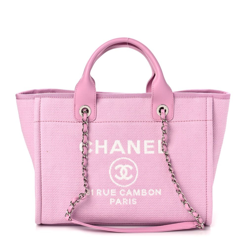 Chanel Mixed Fibers Deauville Tote Pink