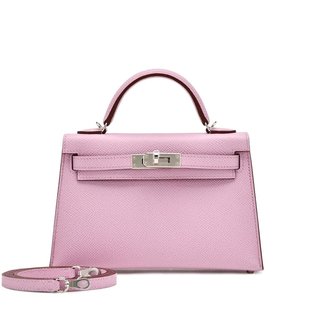 Hermès Mauve Sylvestre Epsom Mini Kelly 20 Palladium Hardware