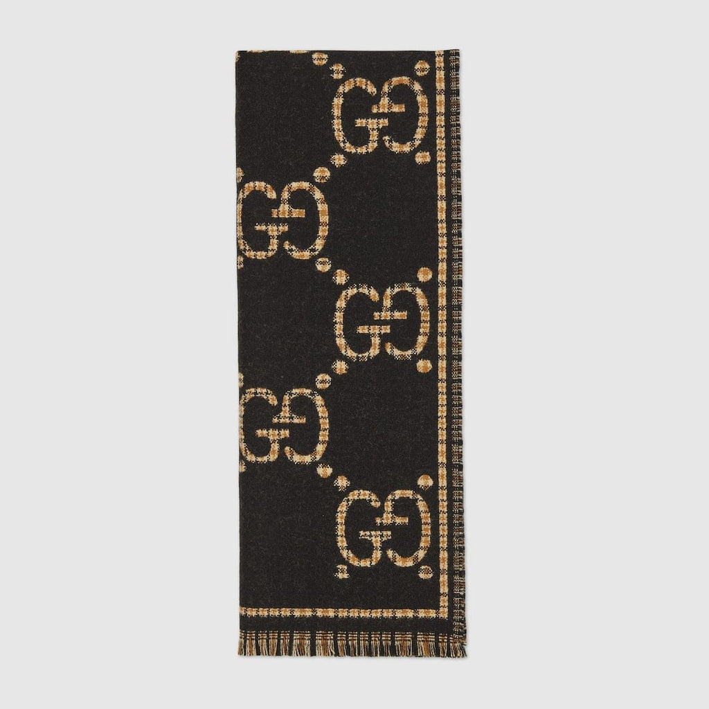 Gucci Check GG wool scarf