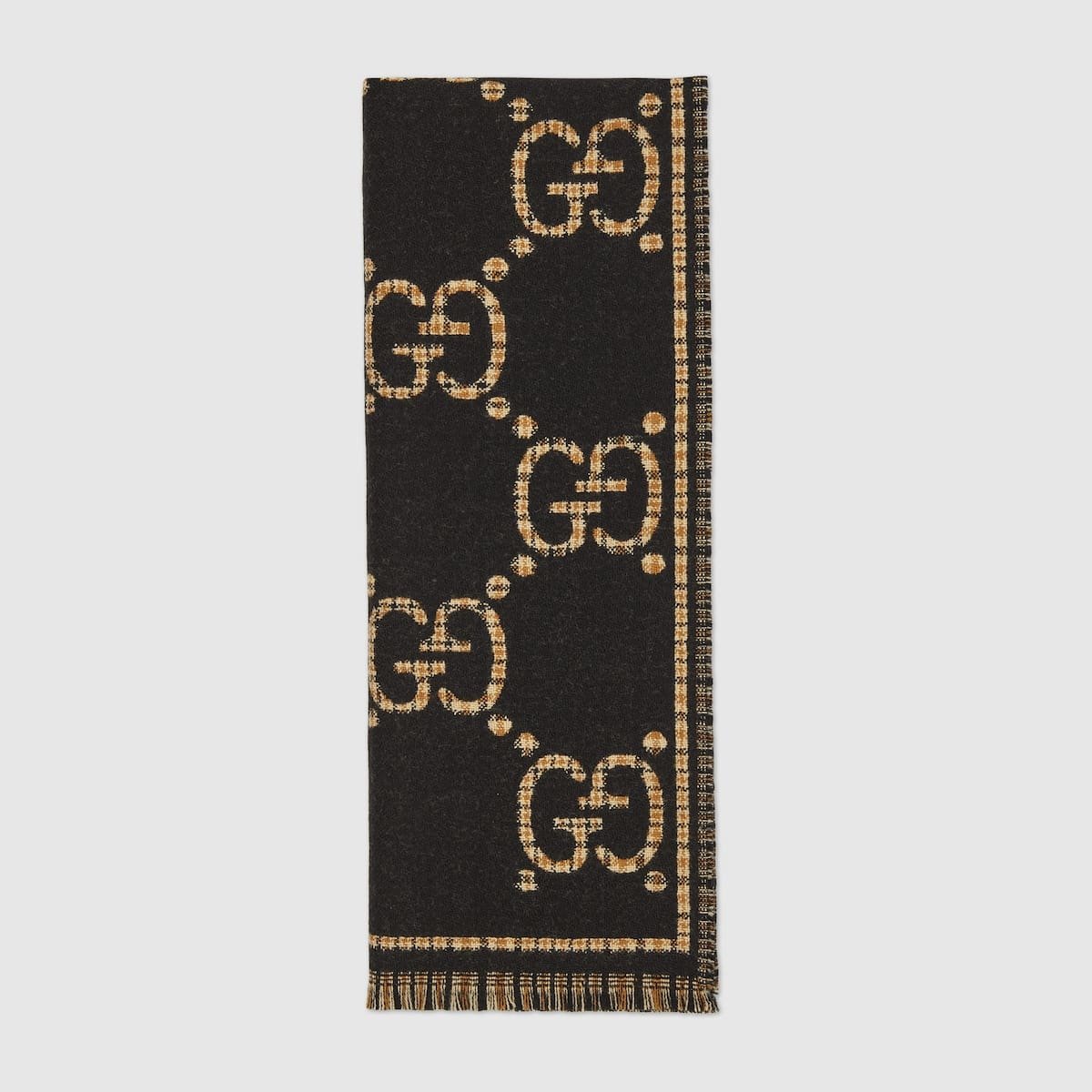 Gucci Check GG wool scarf