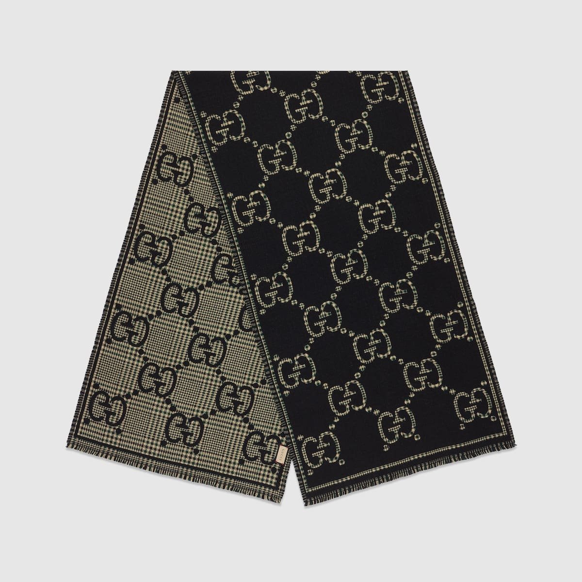 Gucci Check GG wool scarf