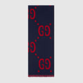 Gucci jacquard wool silk scarf