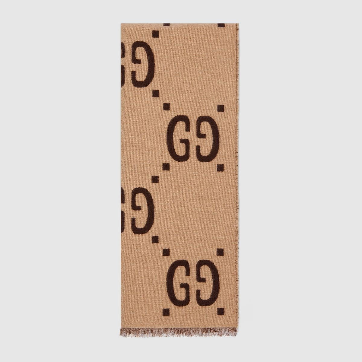 Gucci jacquard wool silk scarf