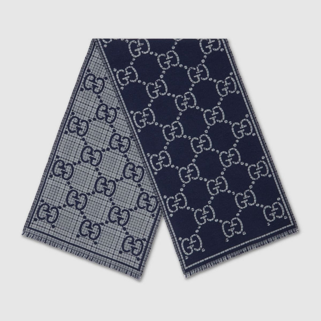 Gucci Check GG wool scarf