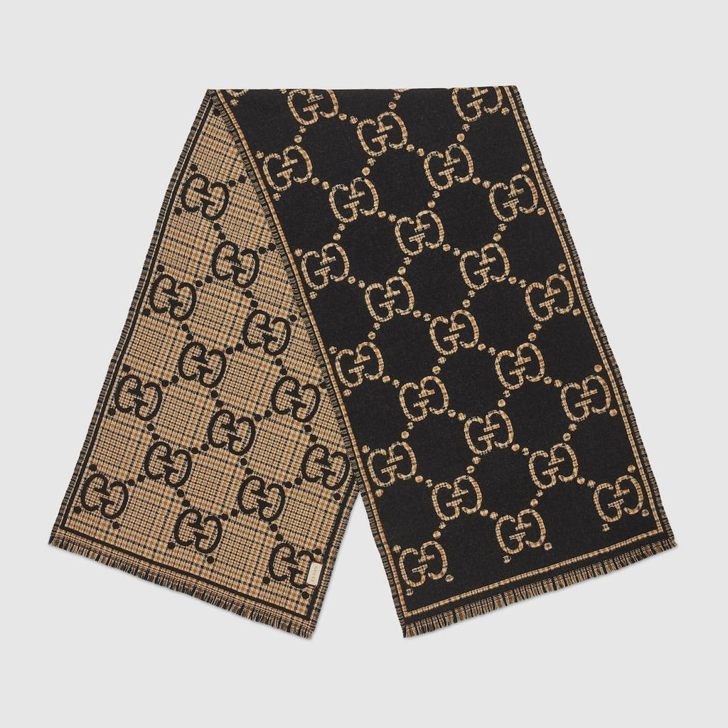 Gucci Check GG wool scarf