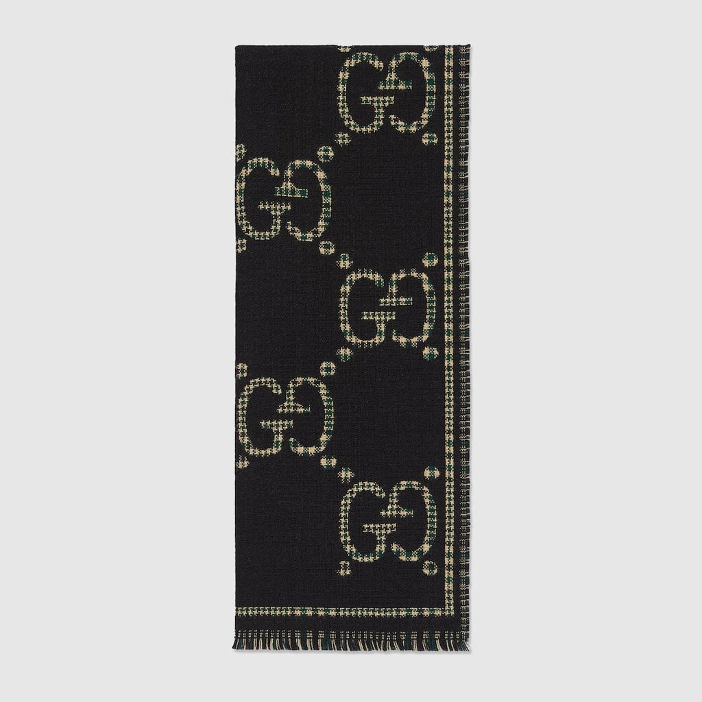 Gucci Check GG wool scarf