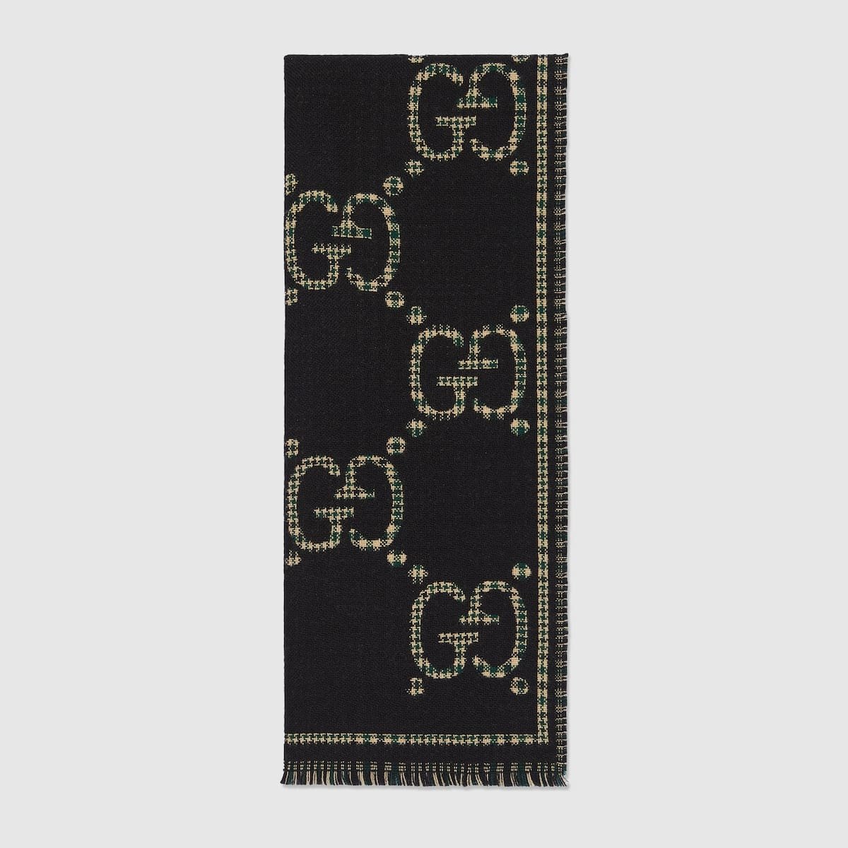 Gucci Check GG wool scarf
