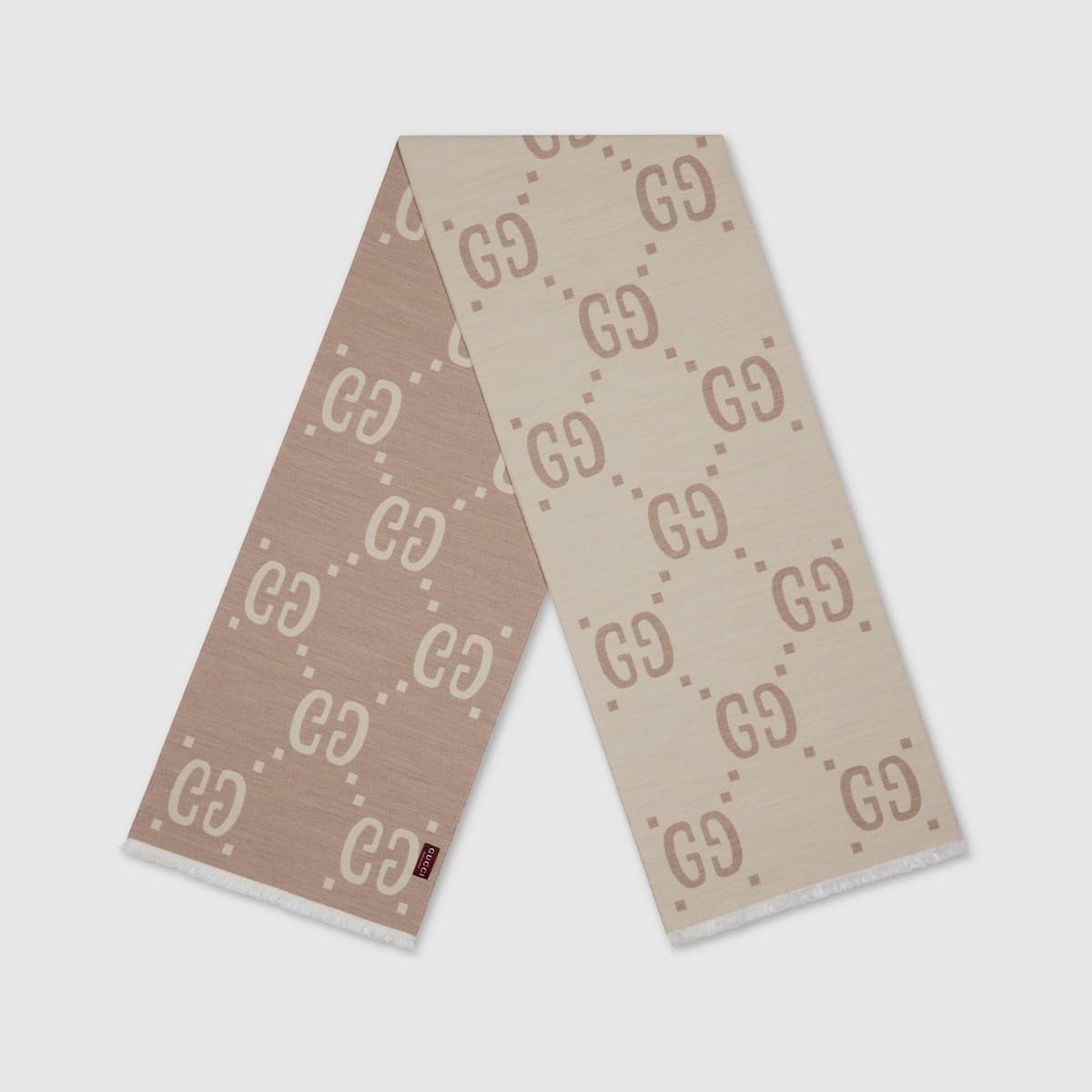 Gucci jacquard wool silk scarf