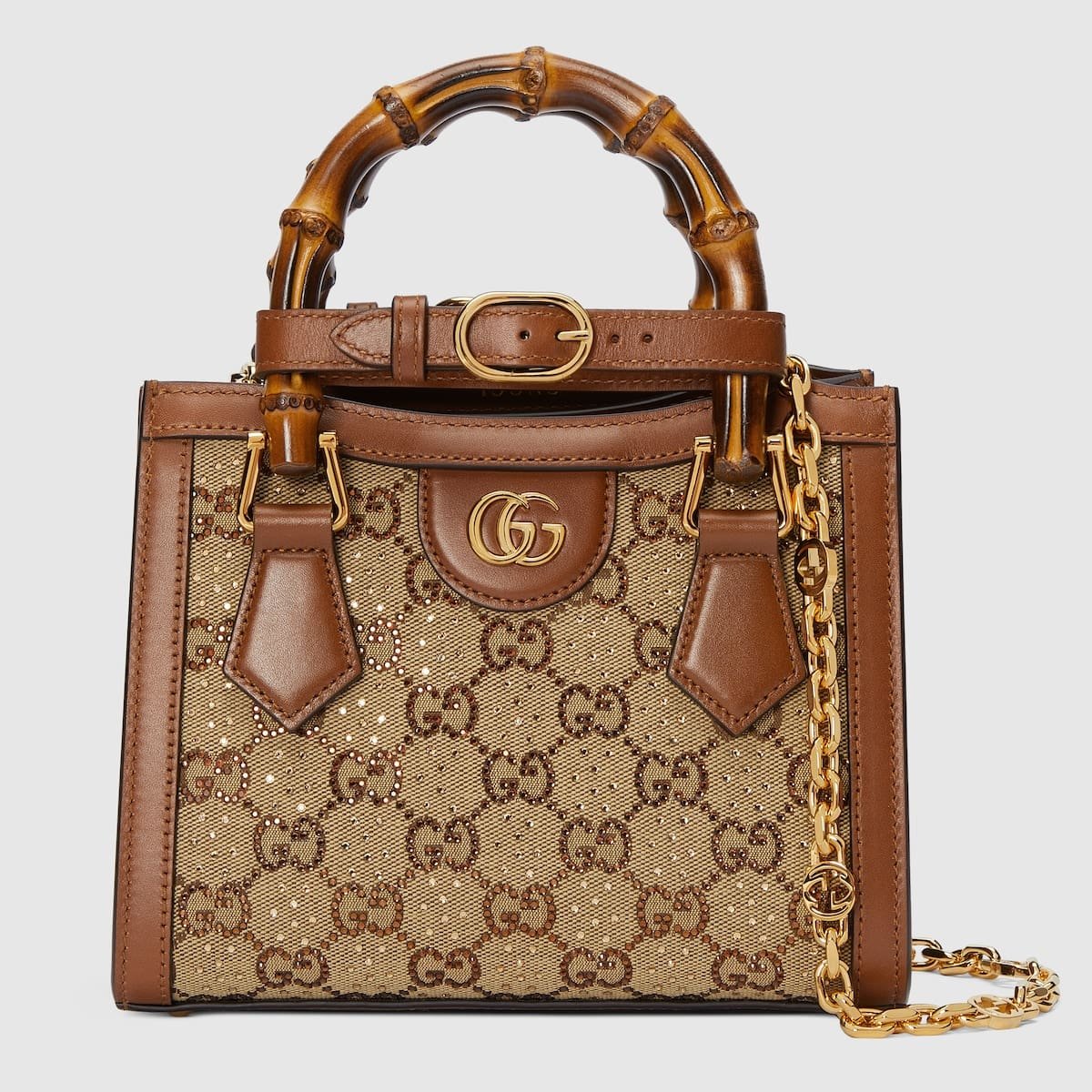 Gucci Diana crystals small tote bag