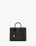 Saint Laurent small sac de jour bag in black crocodile-embossed leather