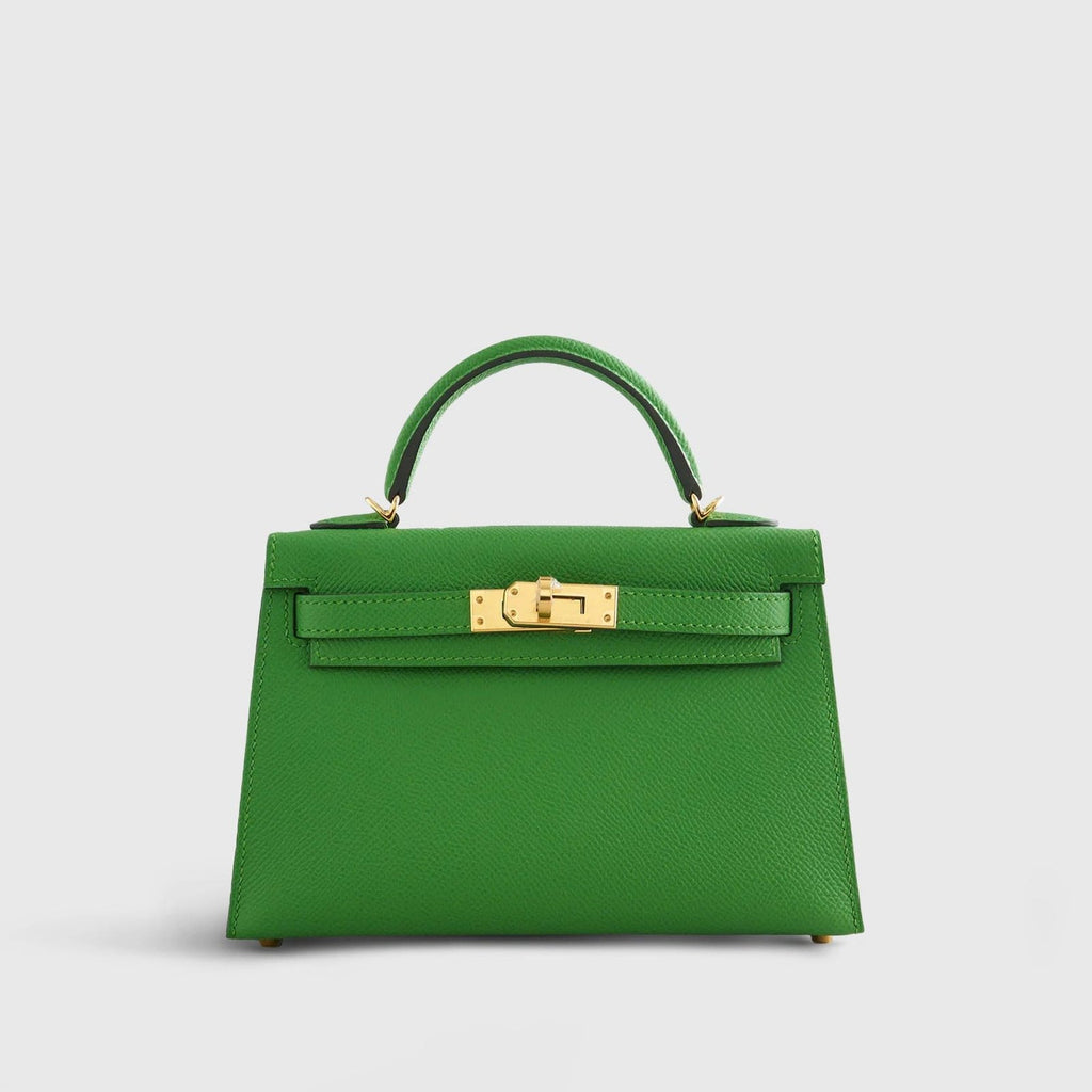 Hermès Kelly Mini Epsom Vert Yucca Sellier Gold Hardware