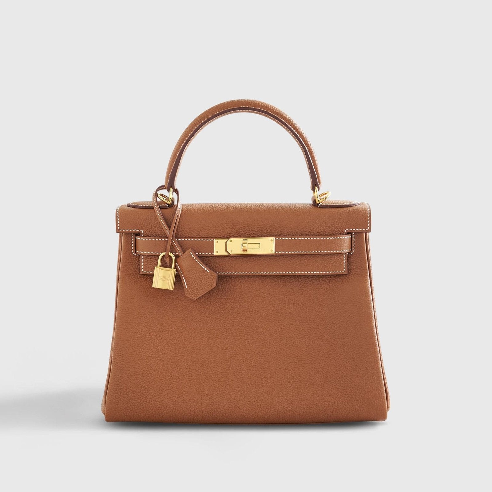 Hermès Kelly 28 Togo Gold Retourne w/Nata Strap Gold Hardware