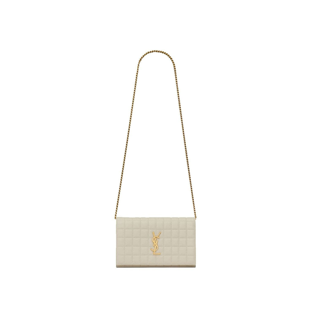 SAINT LAURENT LAMBSKIN CASSANDRE CHAIN WALLET