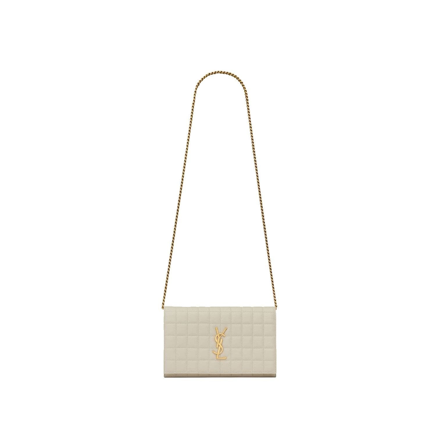 SAINT LAURENT LAMBSKIN CASSANDRE CHAIN WALLET