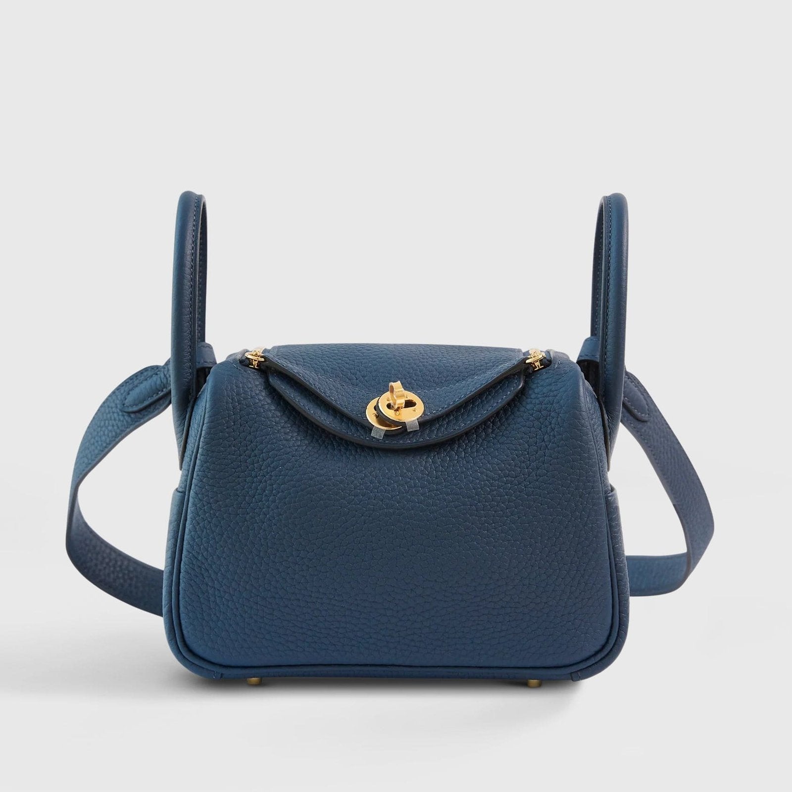 Hermès Lindy 20 Clemence Blue de Prusse Gold Hardware