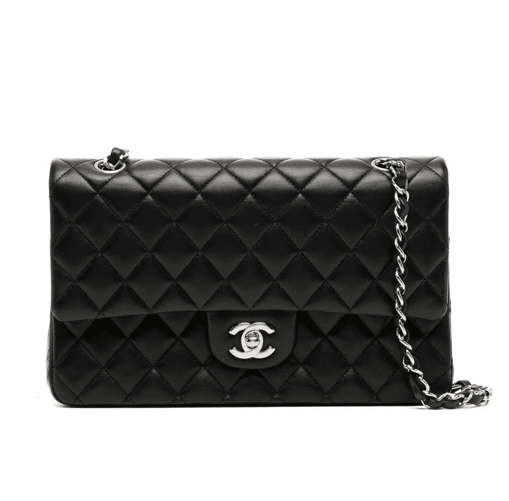 CHANEL CLASSIC HANDBAG Lambskin & Silver Metal