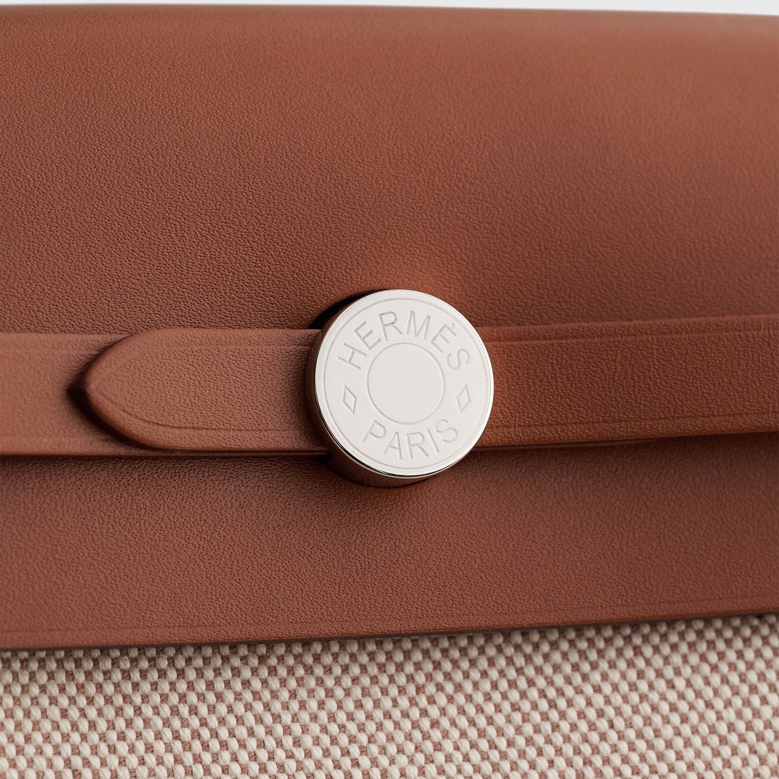 Hermès Herbag Mini Ecru Beige/Fauve Palladium Hardware