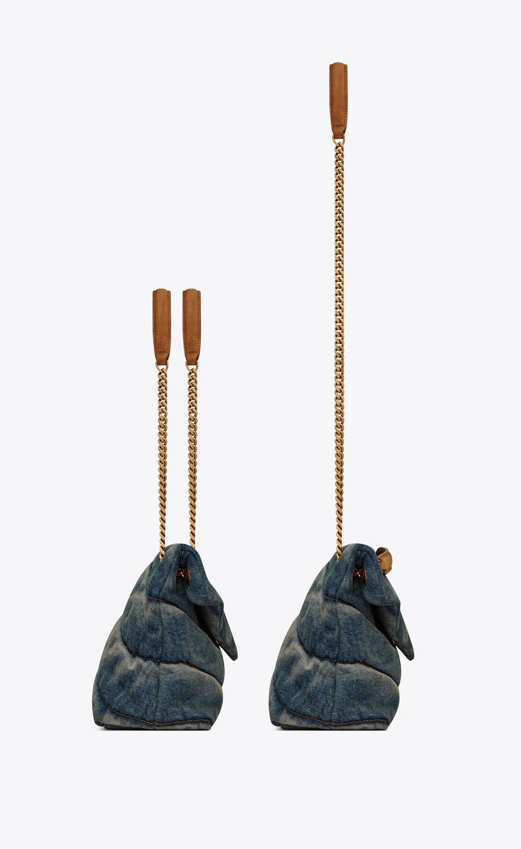 Saint Laurent Denim LouLou Puffer Bag