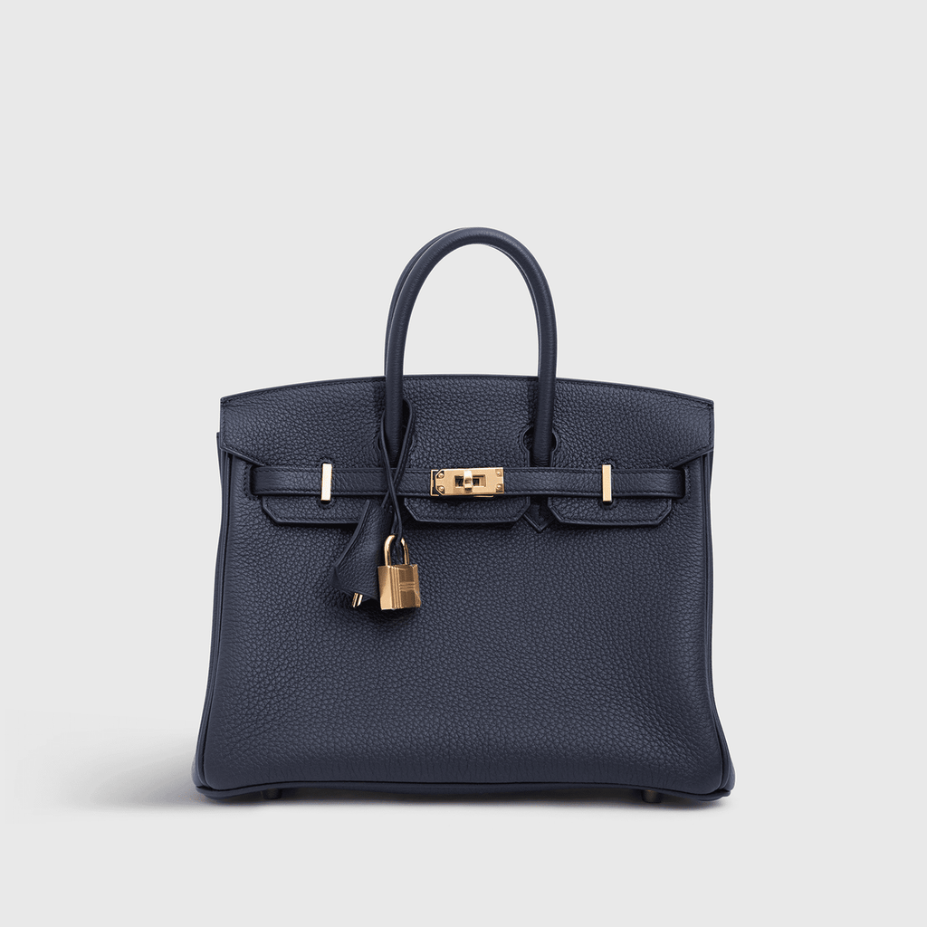 Hermès Birkin 25 Togo Black/Blue Sapphire Gold Hardware
