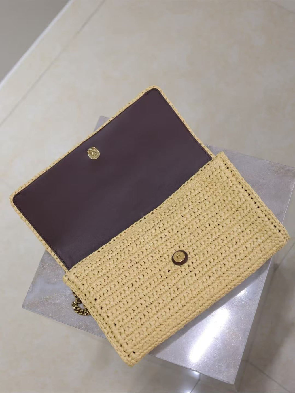 Saint Laurent kate 99 tassel in raffia