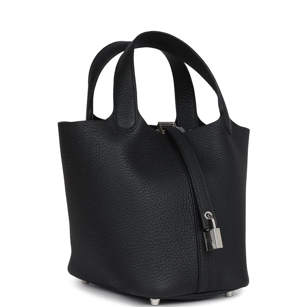 Hermès Picotin Lock 18 Black Clemence Palladium Hardware