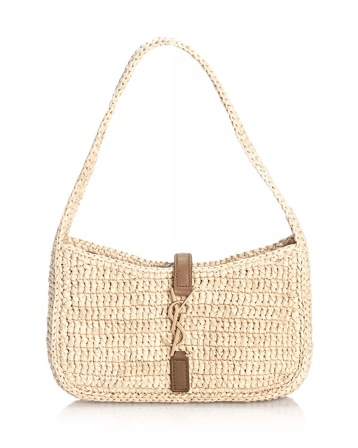Saint Laurent Le 5 À 7 Mini Hobo in Raffia