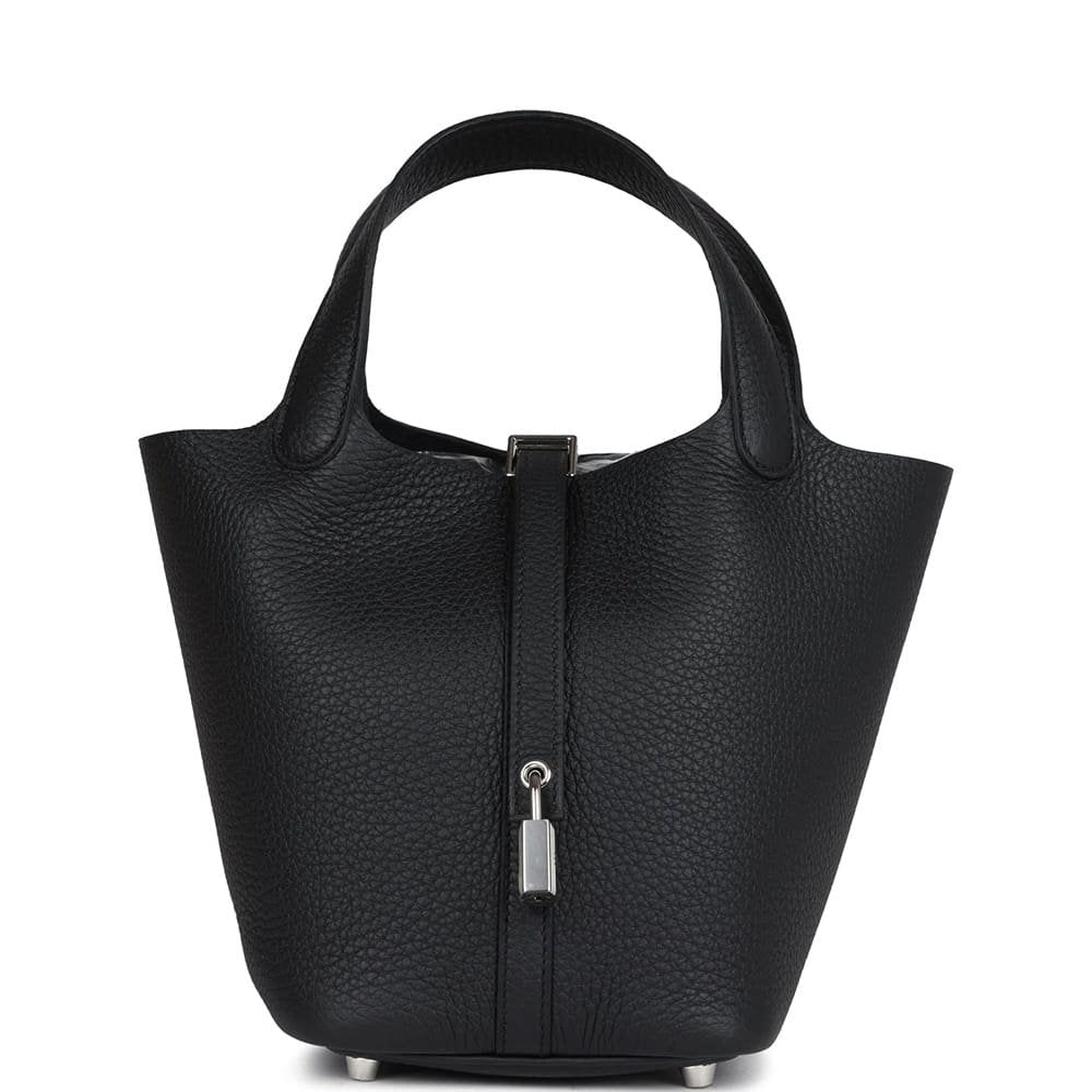 Hermès Picotin Lock 18 Black Clemence Palladium Hardware