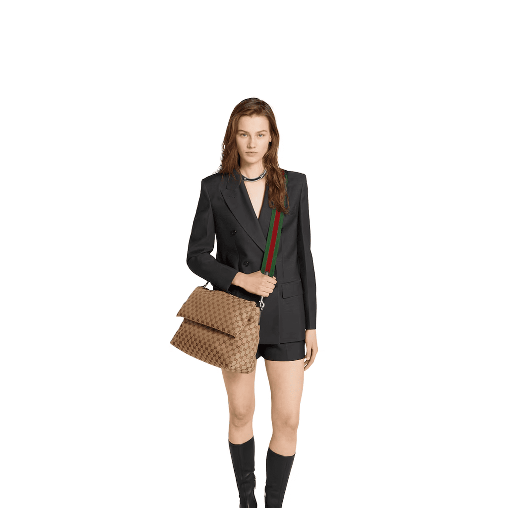 GUCCI canvas large crossbody bag