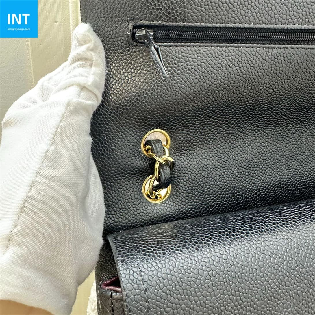 CHANEL Classic Maxi Handbag GRAINED CALFSKIN & GOLD METAL