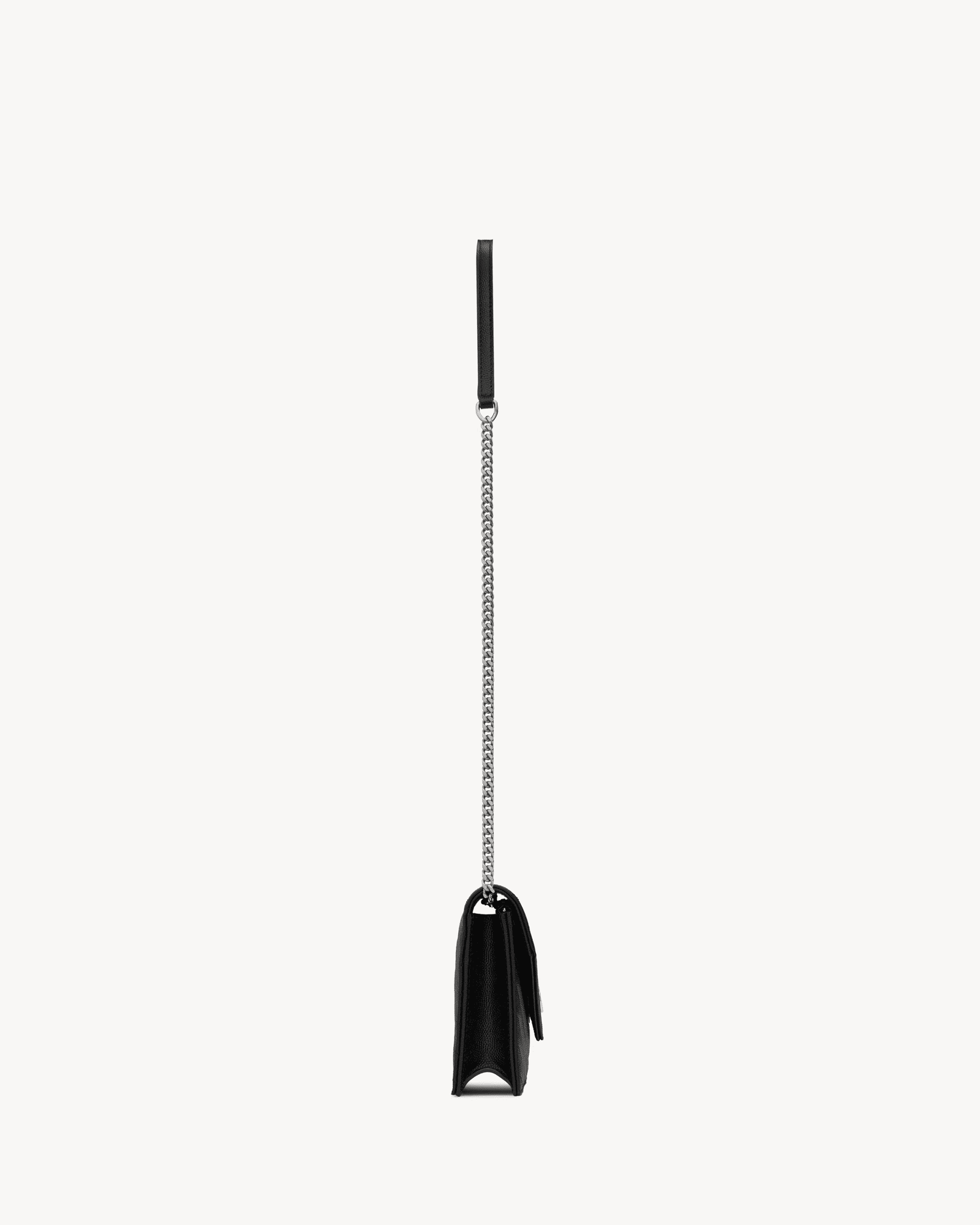 SAINT LAURENT CASSANDRE ENVELOPE CHAIN WALLET IN GRAIN DE POUDRE LEATHER