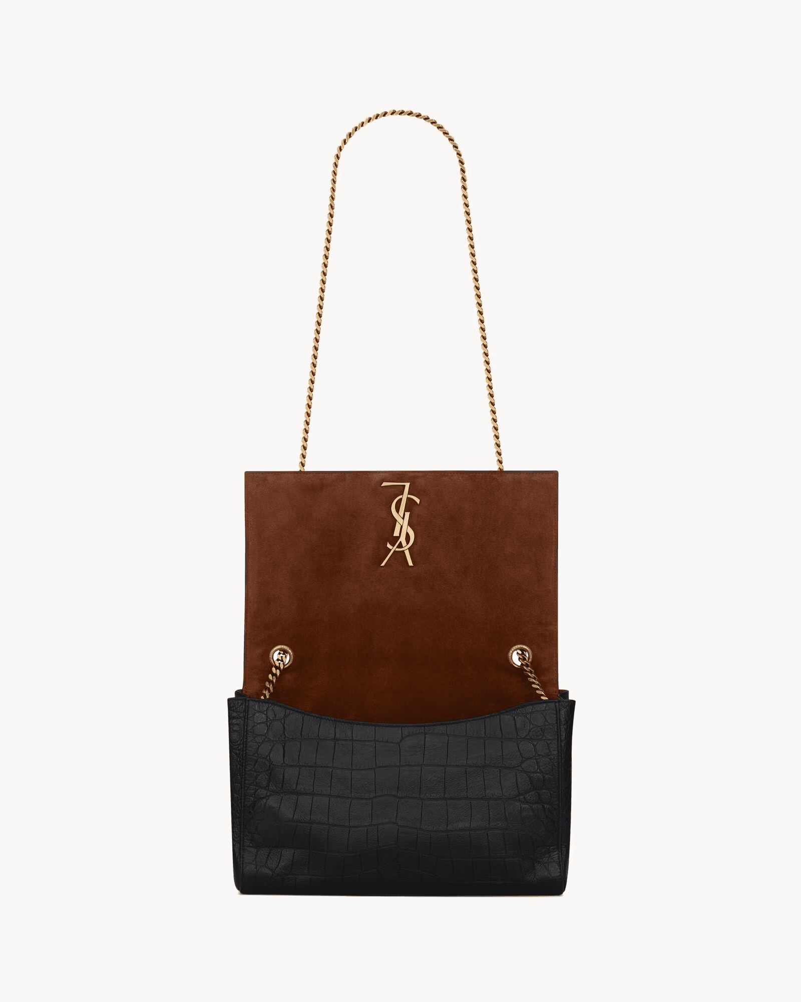 Saint Laurent REVERSIBLE KATE MEDIUM IN CROCODILE-EMBOSSED LEATHER
