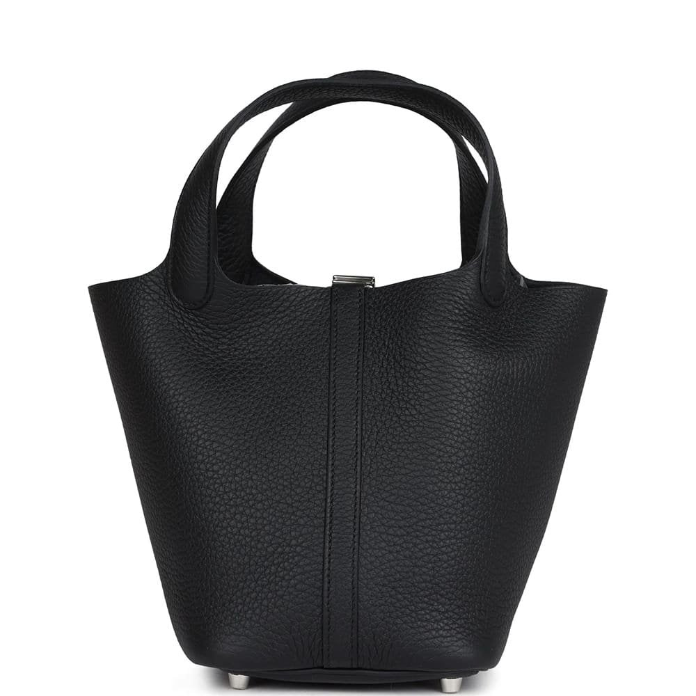 Hermès Picotin Lock 18 Black Clemence Palladium Hardware