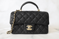 Chanel Top Handle Mini Rectangular, Black Caviar with Matte Gold Hardware