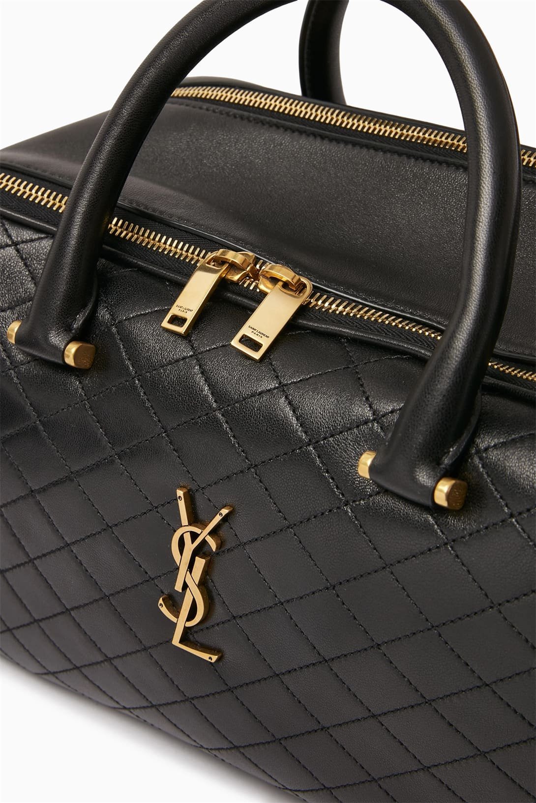 SAINT LAURENTOUT Lyia Duffle Bag in Quilted Lambskin