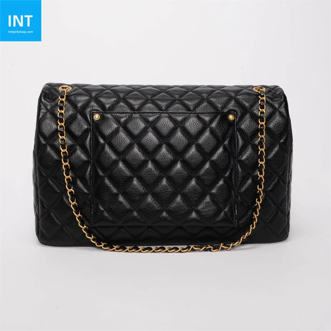 Chanel Black Quilted Caviar Small XXL Travel Flap Bag