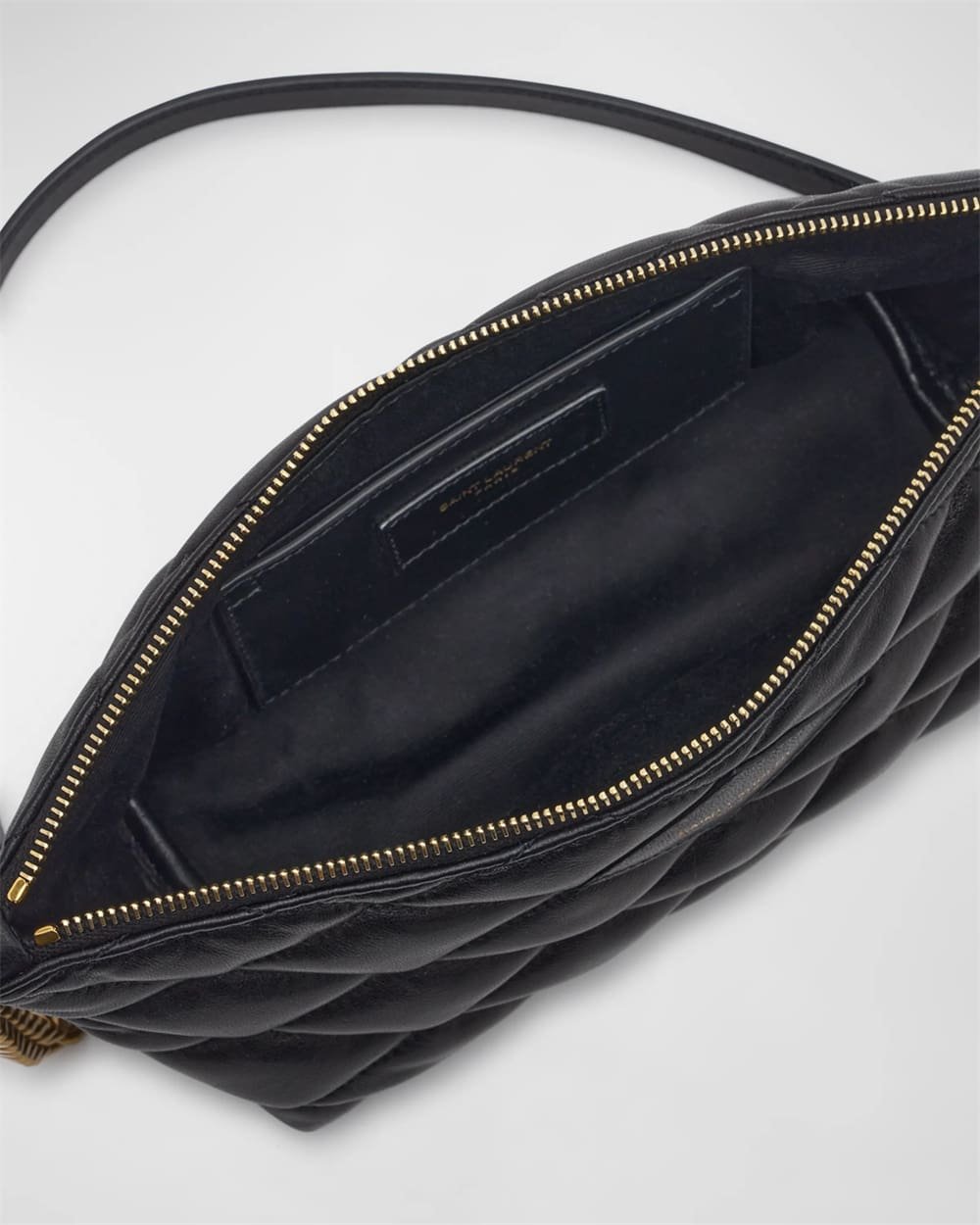 Saint Laurent Ziptop Mini Shoulder Bag in Quilted Smooth Leather