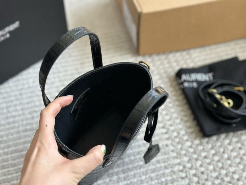 SAINT LAURENT Toy Shopping N/S leather tote bag