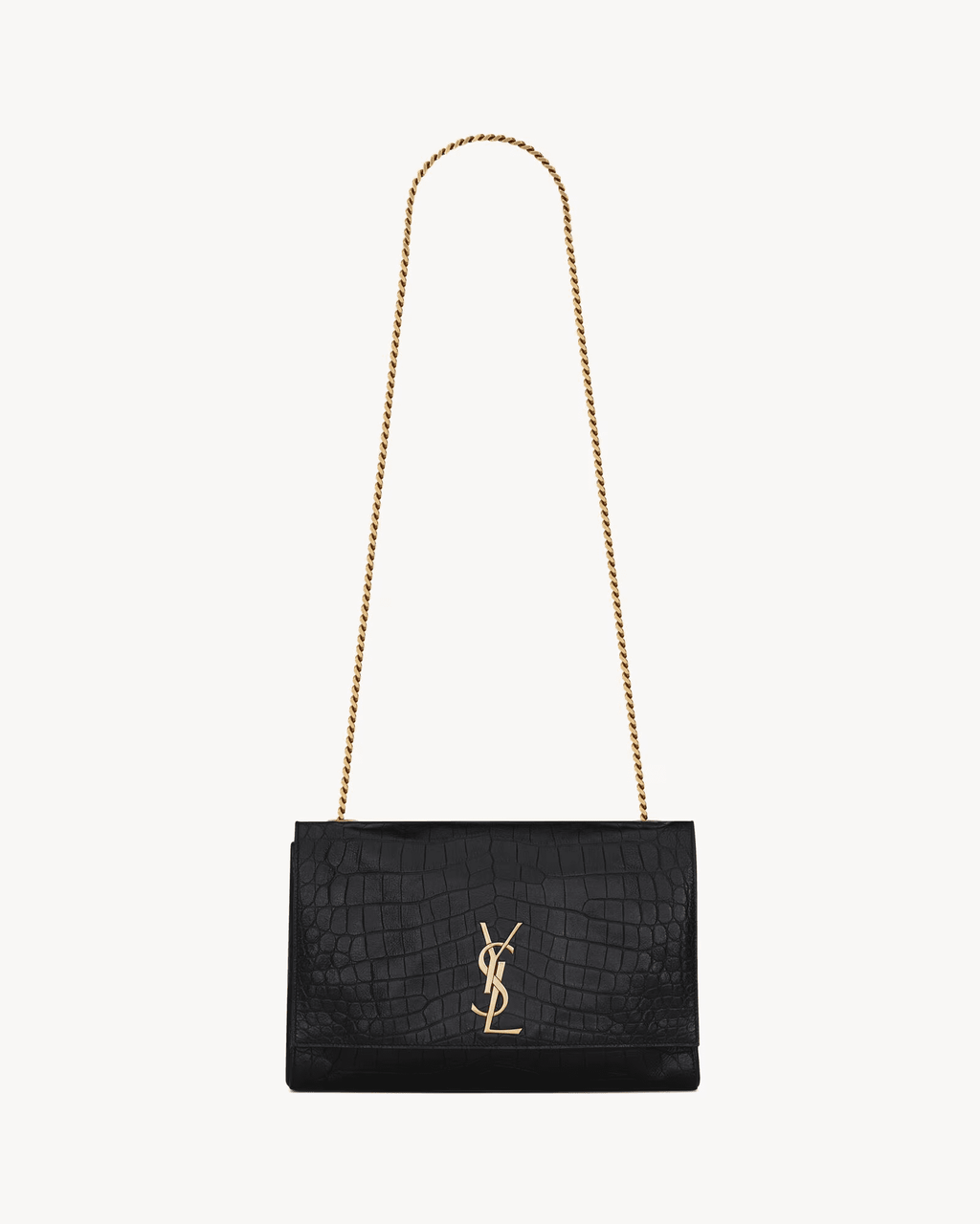 Saint Laurent REVERSIBLE KATE MEDIUM IN CROCODILE-EMBOSSED LEATHER