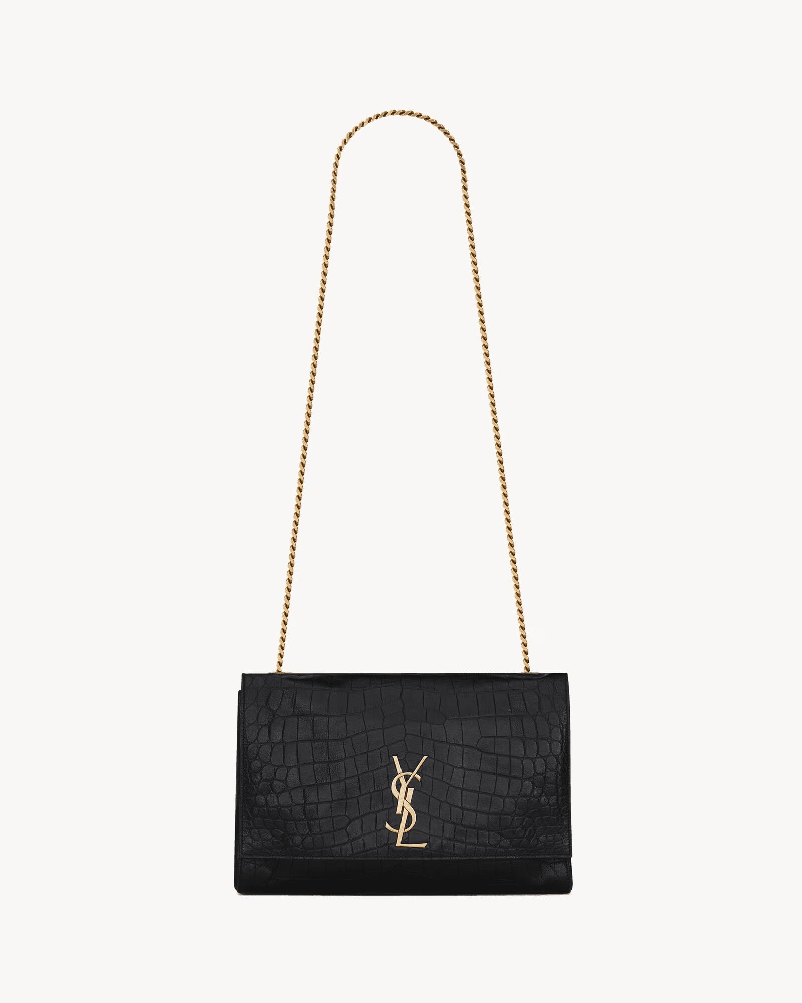 Saint Laurent REVERSIBLE KATE MEDIUM IN CROCODILE-EMBOSSED LEATHER