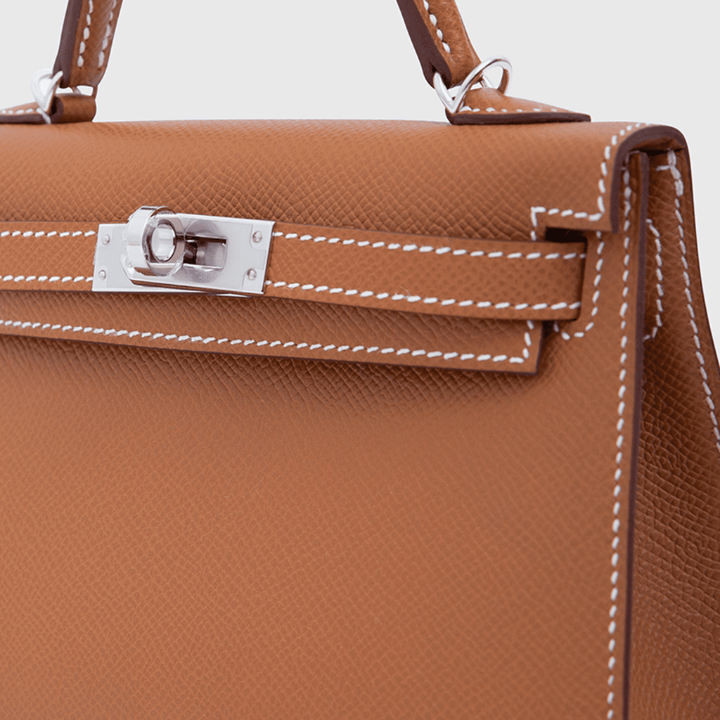 Hermès Kelly Mini Epsom Gold Sellier Palladium Hardware