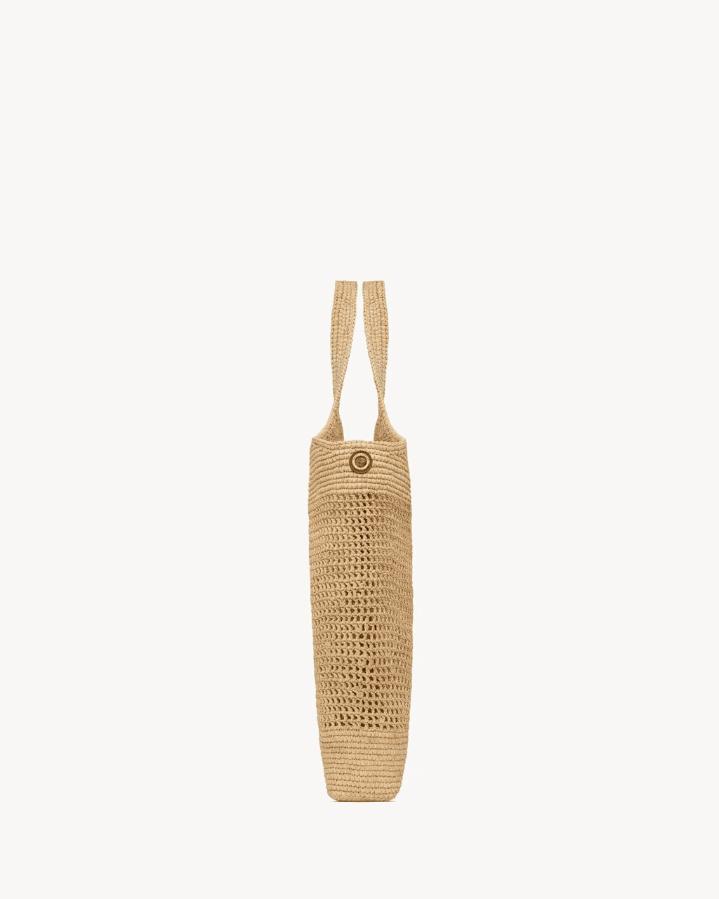 SAINT LAURENT ICARE IN RAFFIA NATUREL AND BROWN GOLD