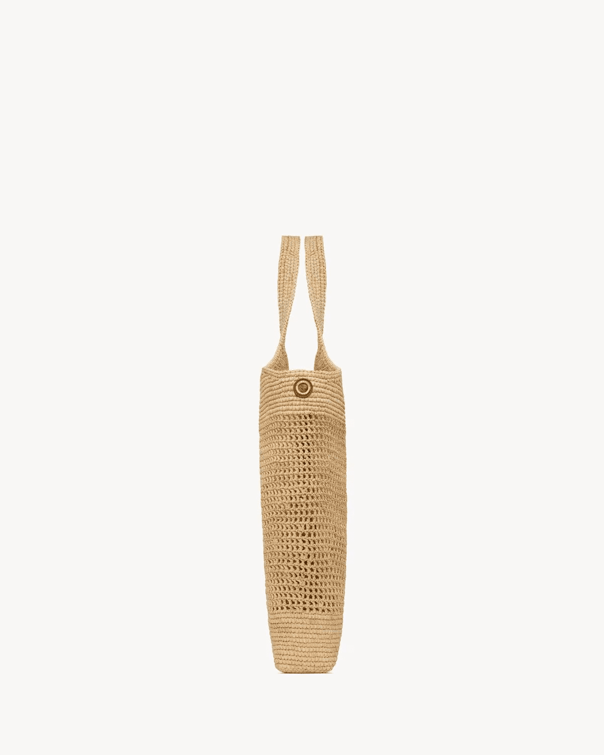 SAINT LAURENT ICARE IN RAFFIA NATUREL AND BROWN GOLD